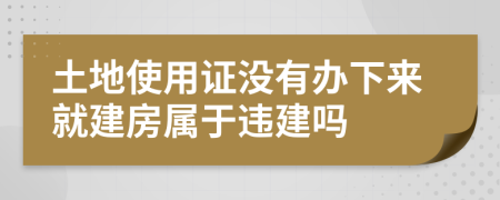 土地使用證沒(méi)有辦下來(lái)就建房屬于違建嗎