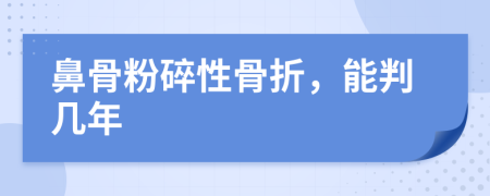 鼻骨粉碎性骨折，能判幾年