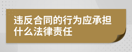 違反合同的行為應(yīng)承擔什么法律責任
