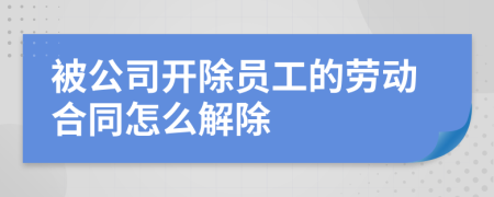 被公司開除員工的勞動(dòng)合同怎么解除