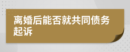 離婚后能否就共同債務(wù)起訴
