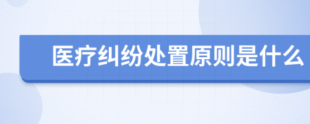 醫(yī)療糾紛處置原則是什么