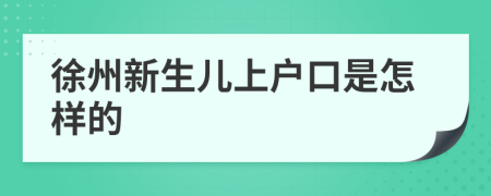 徐州新生兒上戶口是怎樣的