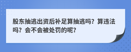 股東抽逃出資后補足算抽逃嗎？算違法嗎？會不會被處罰的呢？