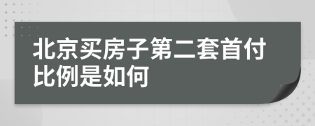 北京買房子第二套首付比例是如何