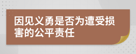 因見義勇是否為遭受損害的公平責(zé)任
