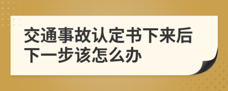 交通事故認(rèn)定書下來后下一步該怎么辦