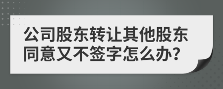公司股東轉(zhuǎn)讓其他股東同意又不簽字怎么辦？