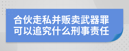 合伙走私并販賣武器罪可以追究什么刑事責(zé)任