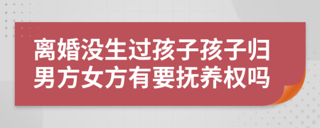 離婚沒生過孩子孩子歸男方女方有要撫養(yǎng)權(quán)嗎
