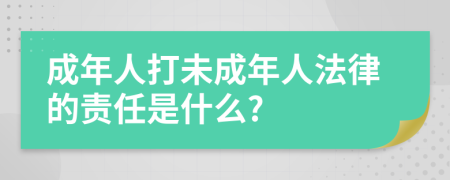 成年人打未成年人法律的責(zé)任是什么?