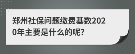 鄭州社保問題繳費基數(shù)2020年主要是什么的呢？