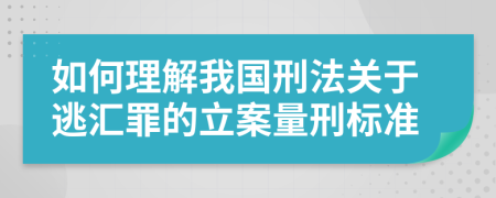 如何理解我國(guó)刑法關(guān)于逃匯罪的立案量刑標(biāo)準(zhǔn)