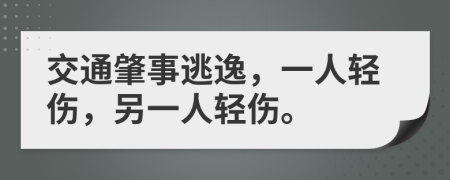 交通肇事逃逸，一人輕傷，另一人輕傷。