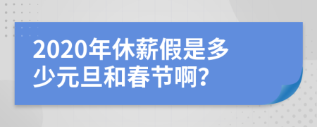 2020年休薪假是多少元旦和春節(jié)啊？