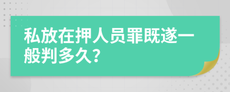 私放在押人員罪既遂一般判多久？