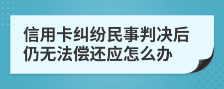 信用卡糾紛民事判決后仍無(wú)法償還應(yīng)怎么辦