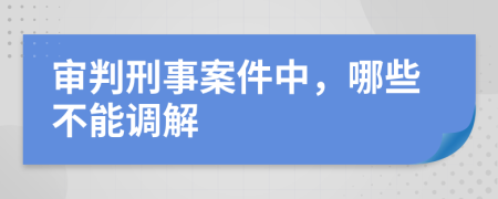 審判刑事案件中，哪些不能調(diào)解