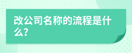 改公司名稱的流程是什么？