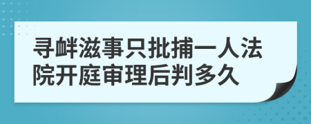尋釁滋事只批捕一人法院開(kāi)庭審理后判多久