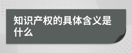 知識(shí)產(chǎn)權(quán)的具體含義是什么