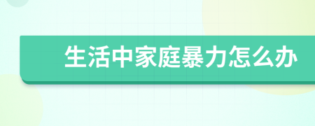 生活中家庭暴力怎么辦