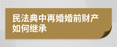 民法典中再婚婚前財(cái)產(chǎn)如何繼承