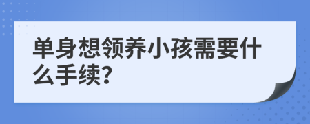 單身想領(lǐng)養(yǎng)小孩需要什么手續(xù)？