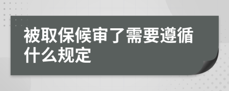 被取保候?qū)徚诵枰裱裁匆?guī)定