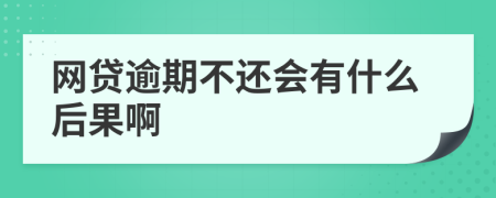 網(wǎng)貸逾期不還會有什么后果啊