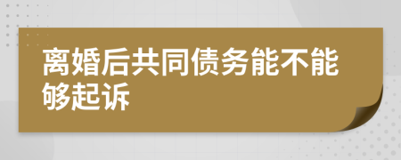 離婚后共同債務(wù)能不能夠起訴