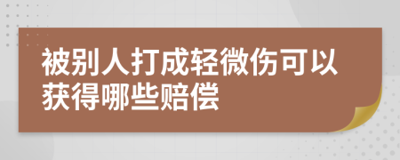 被別人打成輕微傷可以獲得哪些賠償
