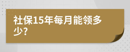 社保15年每月能領(lǐng)多少?