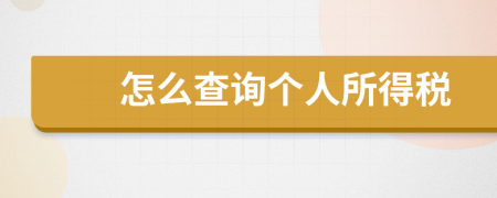 怎么查詢個人所得稅