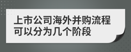 上市公司海外并購流程可以分為幾個階段