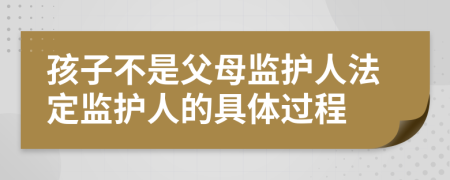 孩子不是父母監(jiān)護人法定監(jiān)護人的具體過程
