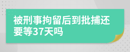 被刑事拘留后到批捕還要等37天嗎