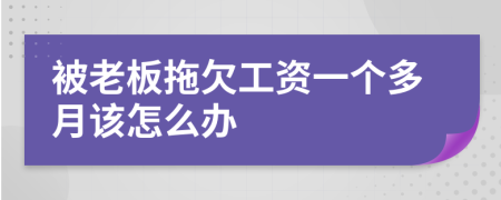 被老板拖欠工資一個(gè)多月該怎么辦