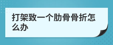 打架致一個肋骨骨折怎么辦