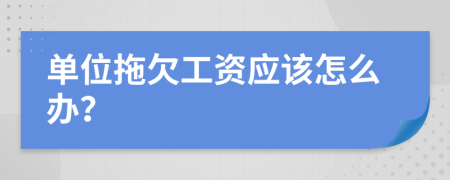 單位拖欠工資應(yīng)該怎么辦？