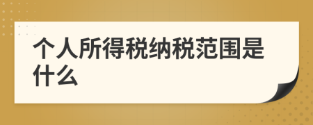 個(gè)人所得稅納稅范圍是什么