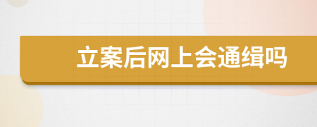 立案后網(wǎng)上會(huì)通緝嗎