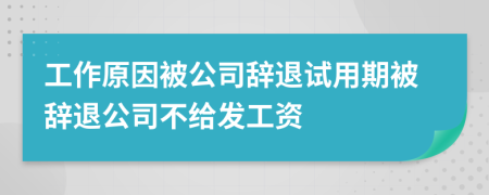 工作原因被公司辭退試用期被辭退公司不給發(fā)工資
