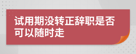 試用期沒(méi)轉(zhuǎn)正辭職是否可以隨時(shí)走