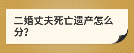 二婚丈夫死亡遺產(chǎn)怎么分?