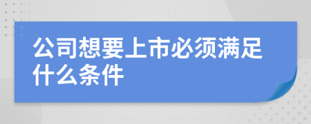 公司想要上市必須滿足什么條件
