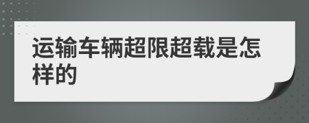 運輸車輛超限超載是怎樣的