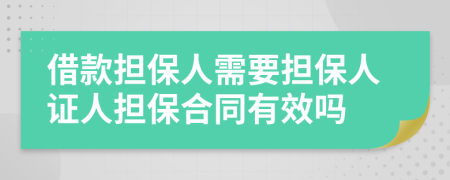 借款擔(dān)保人需要擔(dān)保人證人擔(dān)保合同有效嗎
