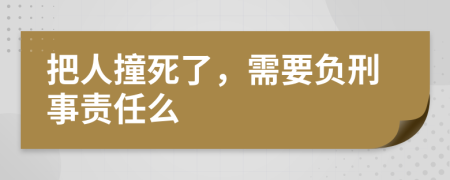 把人撞死了，需要負刑事責任么
