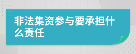 非法集資參與要承擔(dān)什么責(zé)任